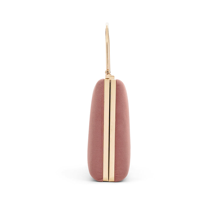 Madonna Rose Pink Suede Clutch