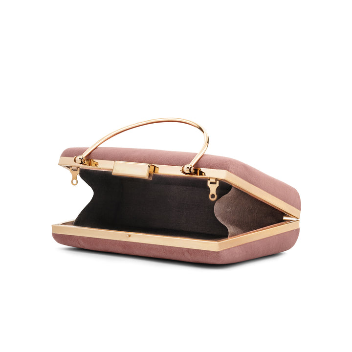Madonna Rose Pink Suede Clutch