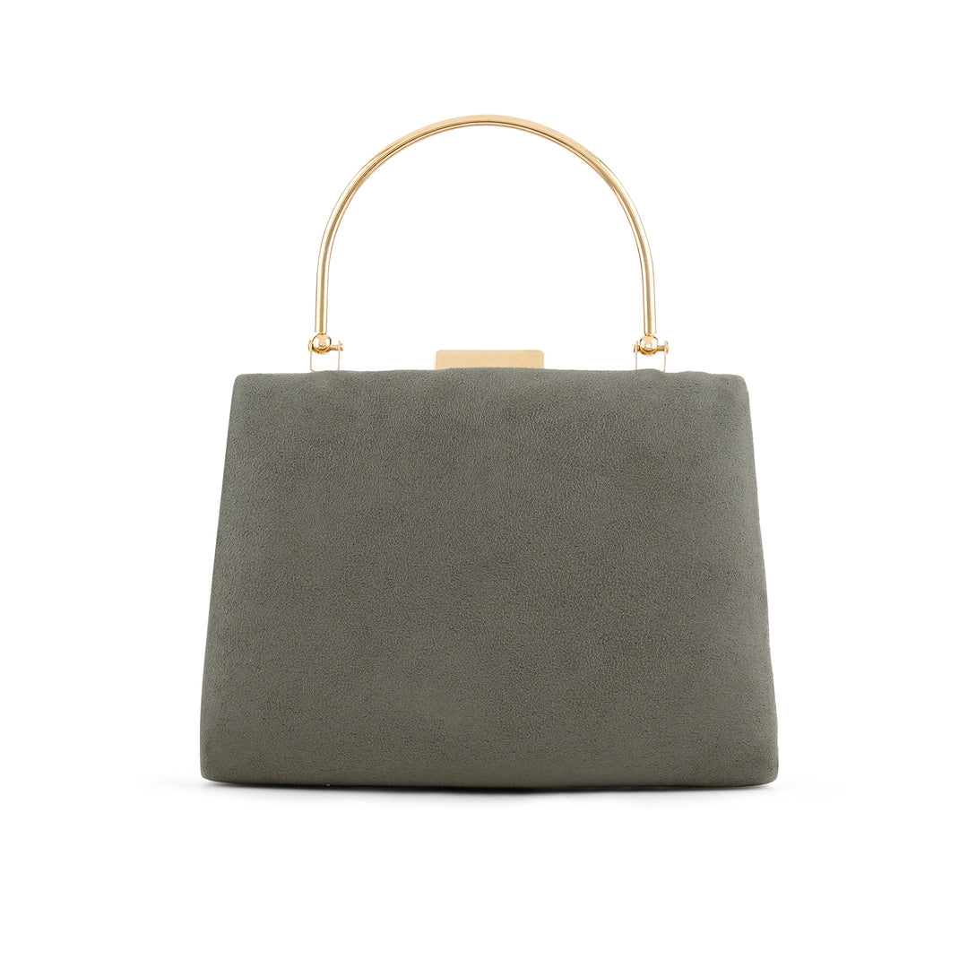 Cher Silver Mist Suede Clutch