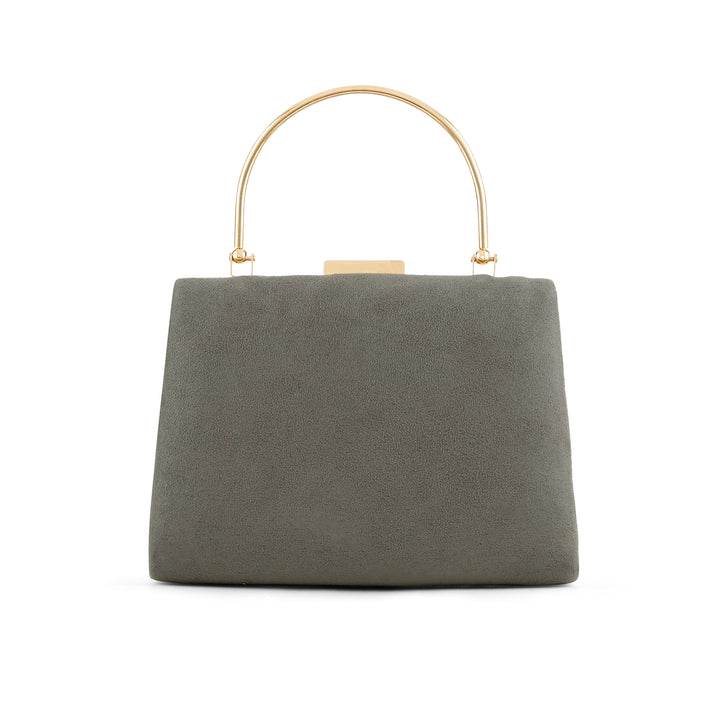 Cher Silver Mist Suede Clutch