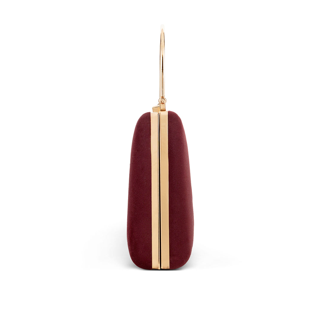 Demi Scarlet Red Suede Clutch