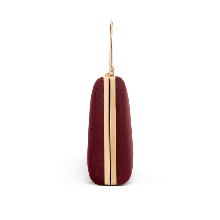 Demi Scarlet Red Suede Clutch