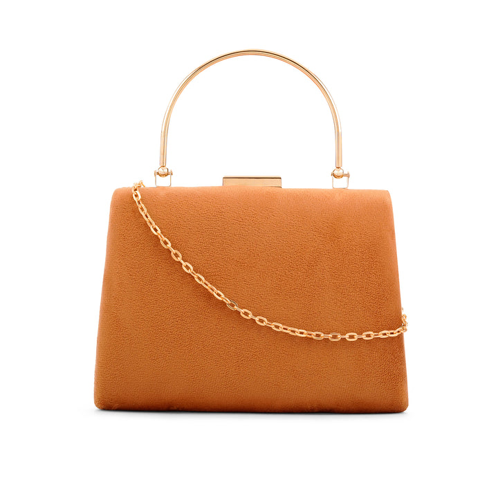 Bruke Honey Gold Suede Clutch