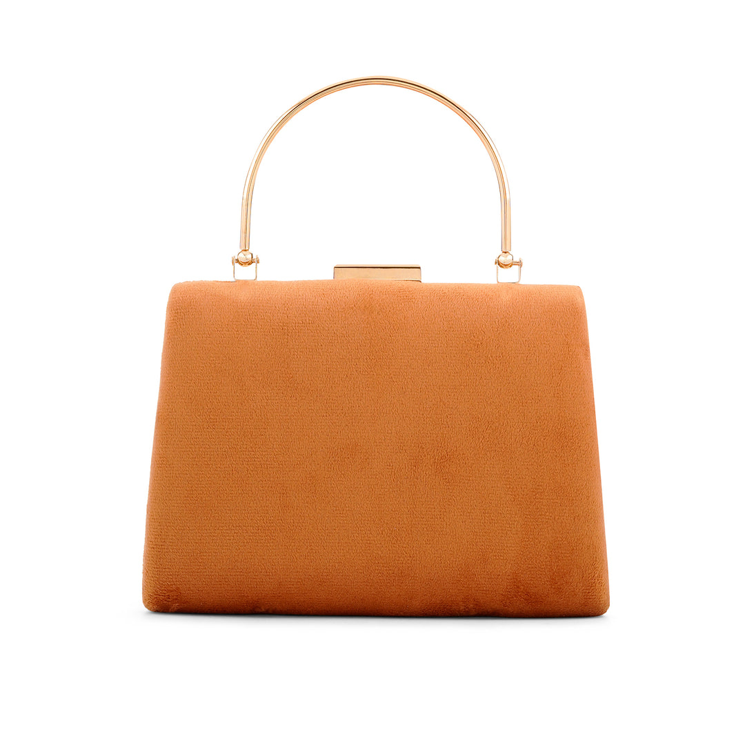 Bruke Honey Gold Suede Clutch