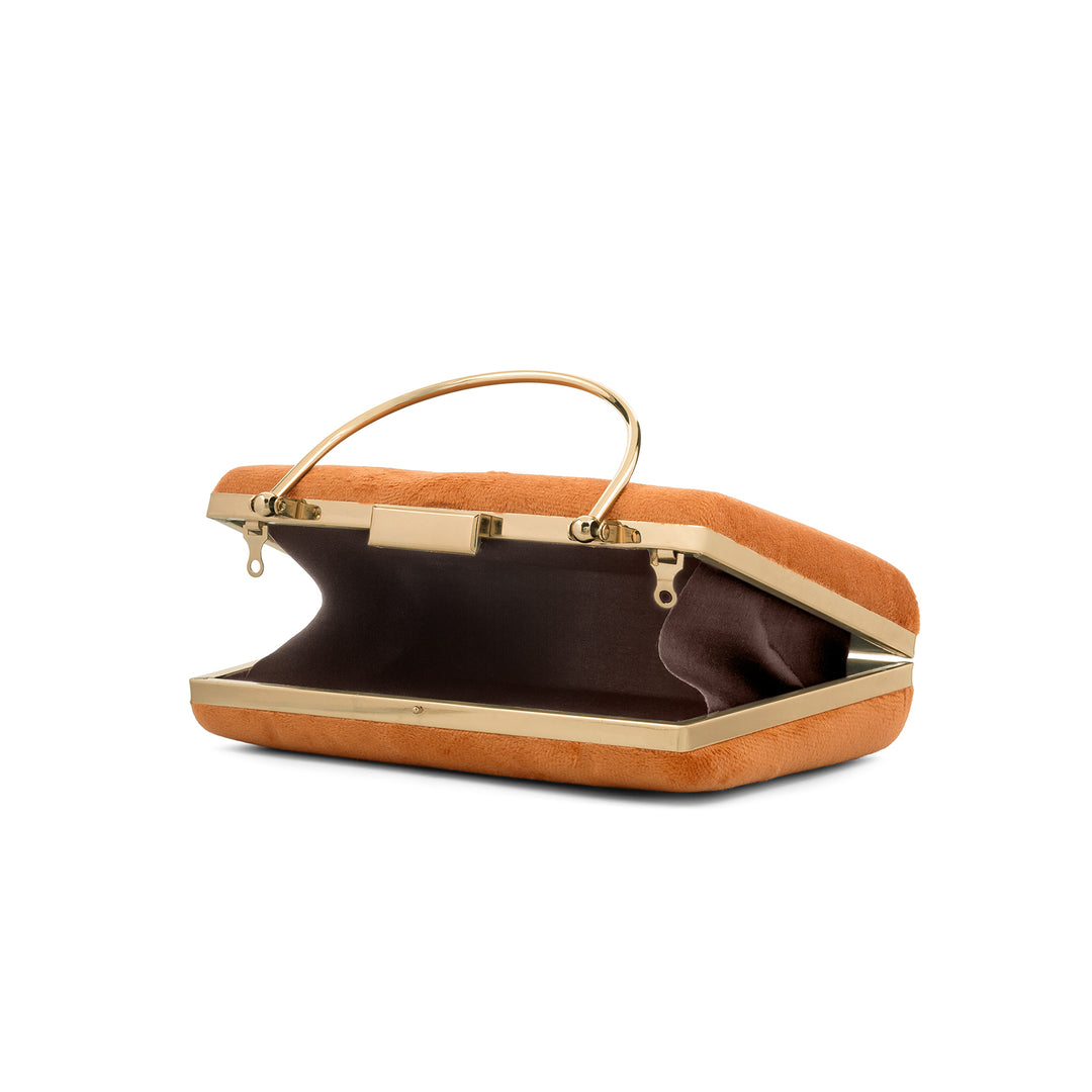 Bruke Honey Gold Suede Clutch