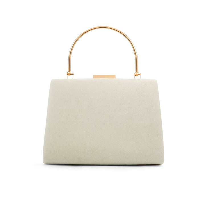Gwyneth Ivory White Suede Clutch