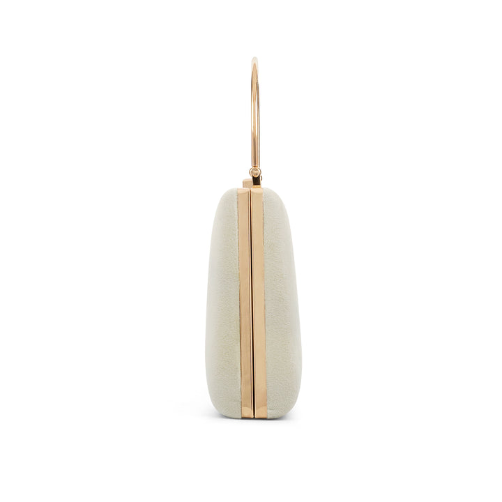 Gwyneth Ivory White Suede Clutch