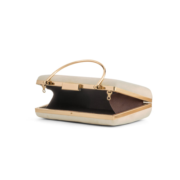 Gwyneth Ivory White Suede Clutch