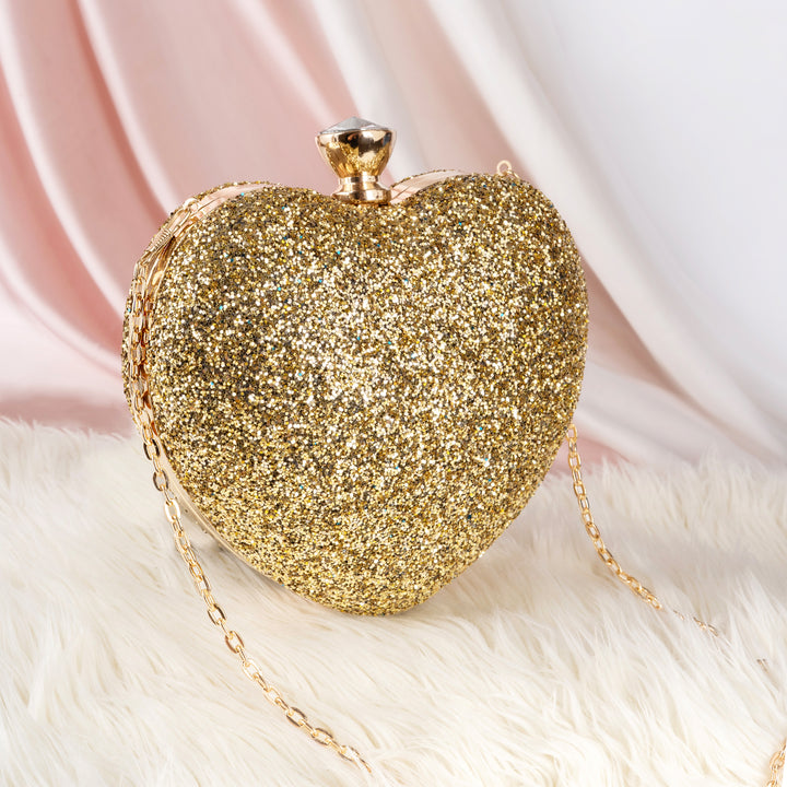 Meg Gold Glam Metallic Clutch