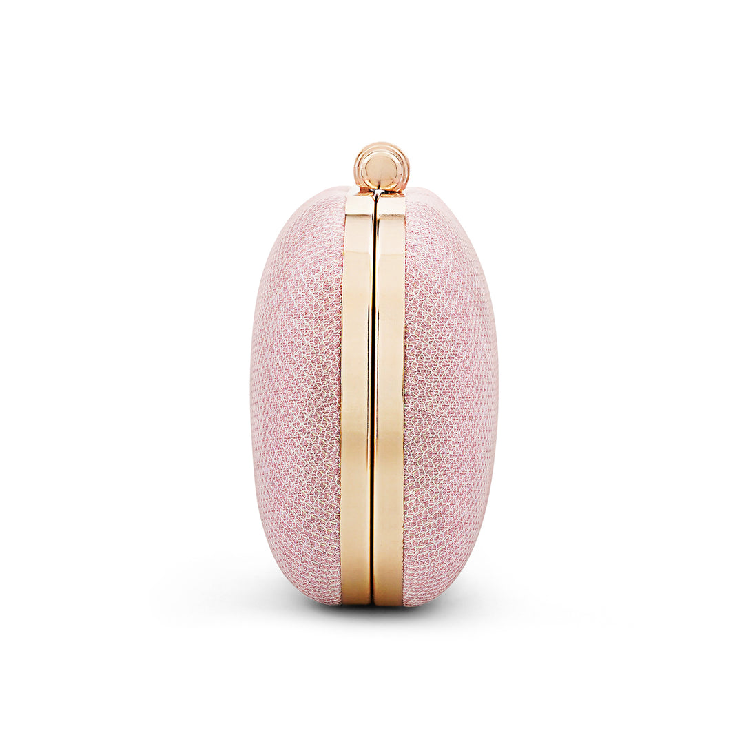 Farrah Shimmery Pink Metallic Clutch