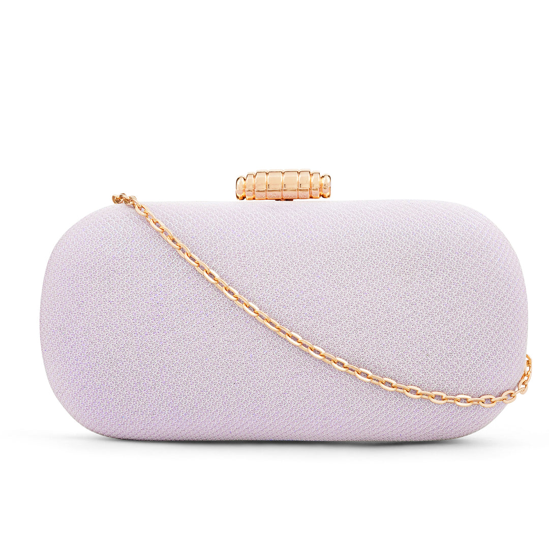 Salma Lavendar Glam Metallic Clutch