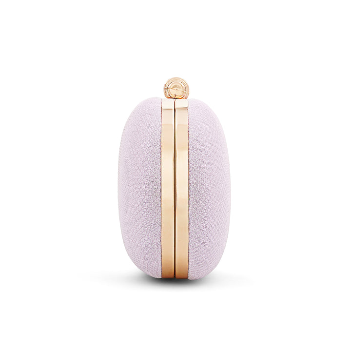 Salma Lavendar Glam Metallic Clutch