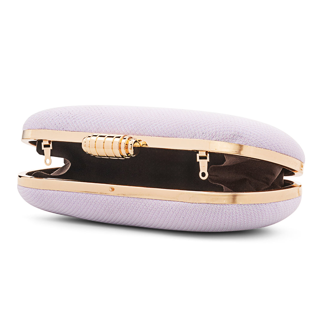 Salma Lavendar Glam Metallic Clutch