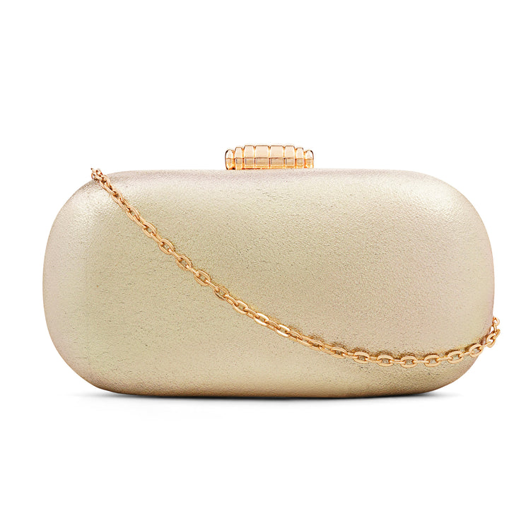 Kathleen Shimmery Gold Metallic Clutch
