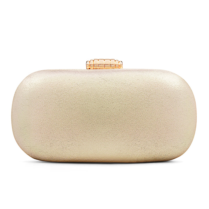 Kathleen Shimmery Gold Metallic Clutch