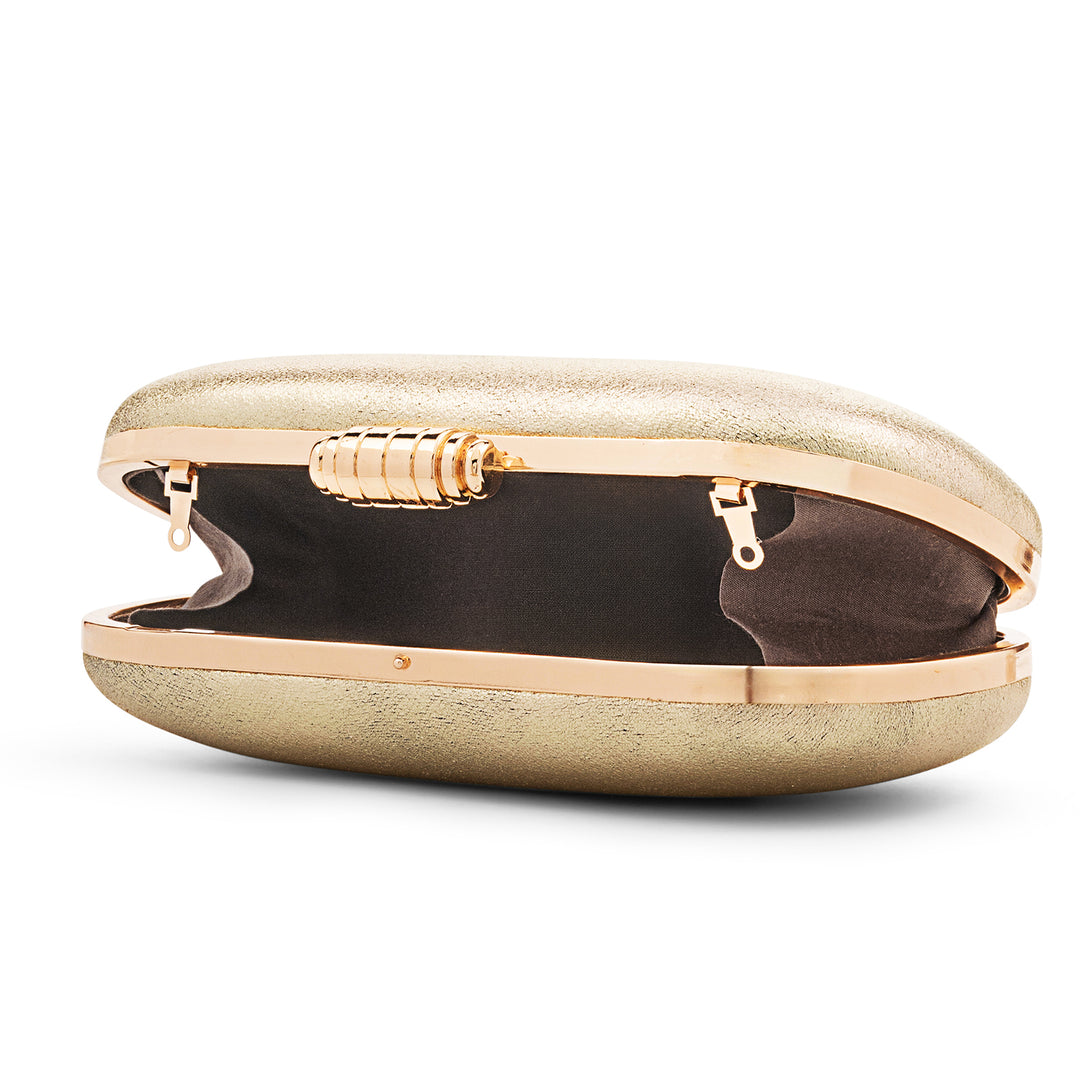 Kathleen Shimmery Gold Metallic Clutch