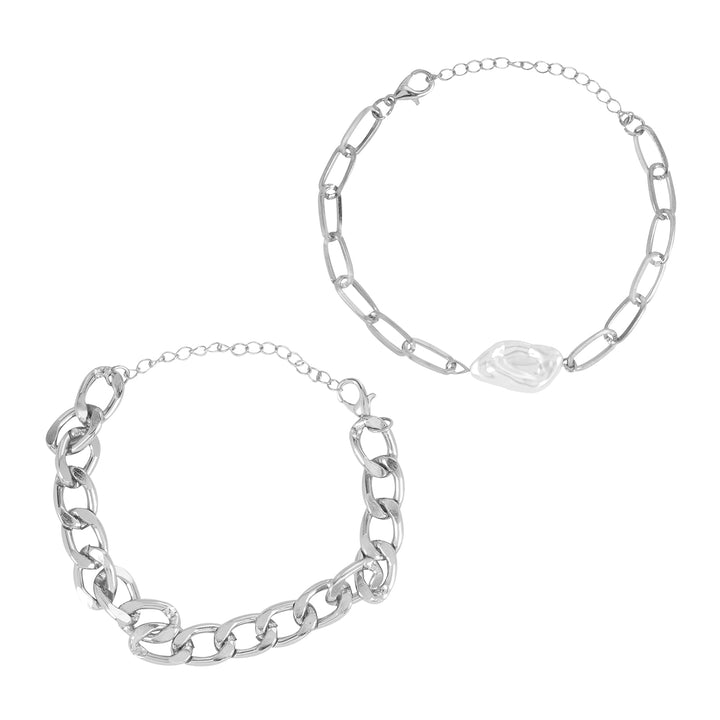 Chic Elegance Silver Watch Bracelet Stack