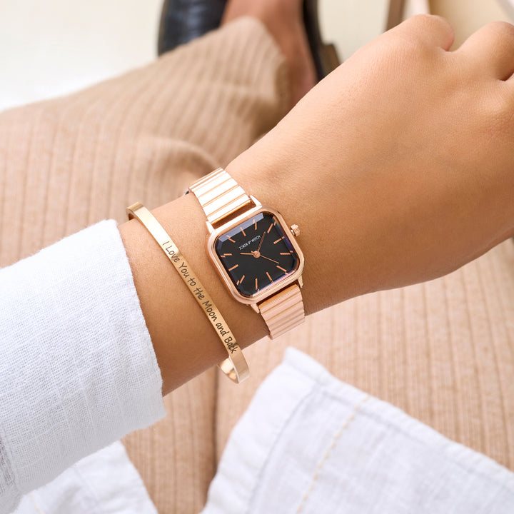 Elegant Aura Watch Bracelet Stack