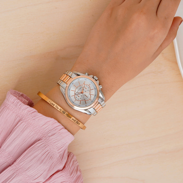 Golden Link Watch Bracelet Stack