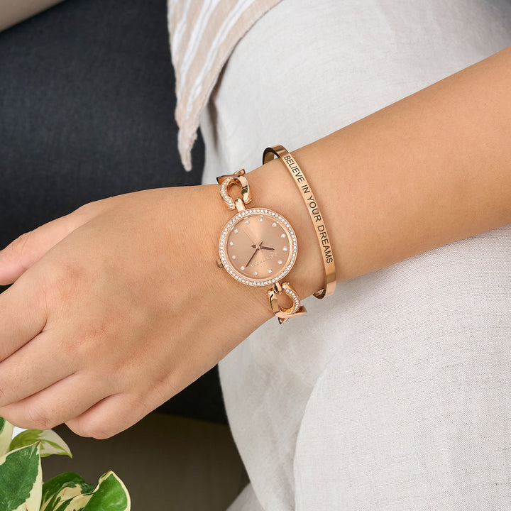 Warm Chrome Watch Bracelet Stack