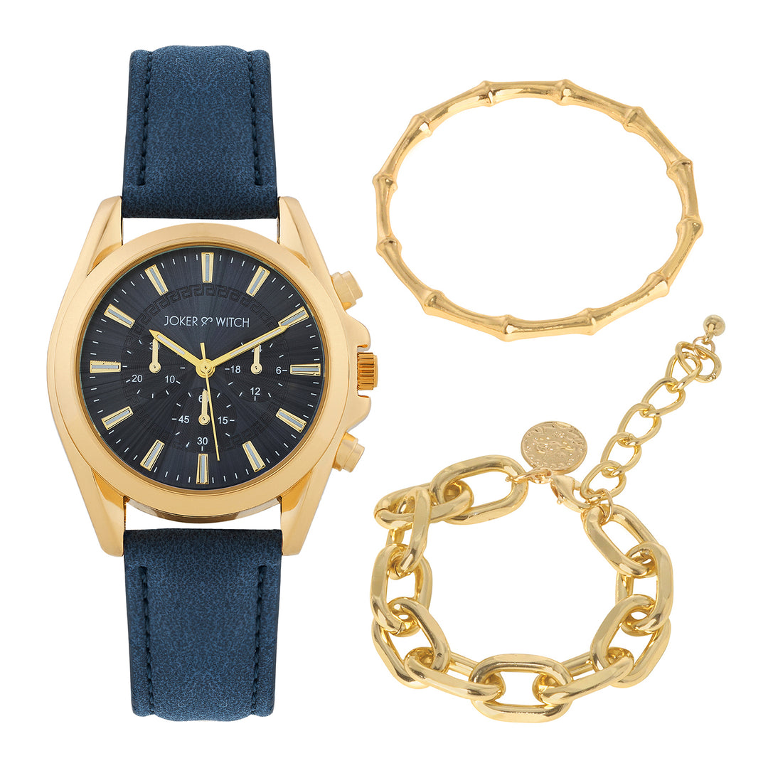 Navy Sail Watch Bracelet Stack