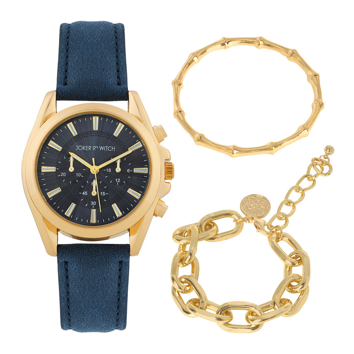 Navy Sail Watch Bracelet Stack