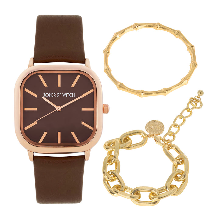 Gold Chocolatier Watch Bracelet Stack