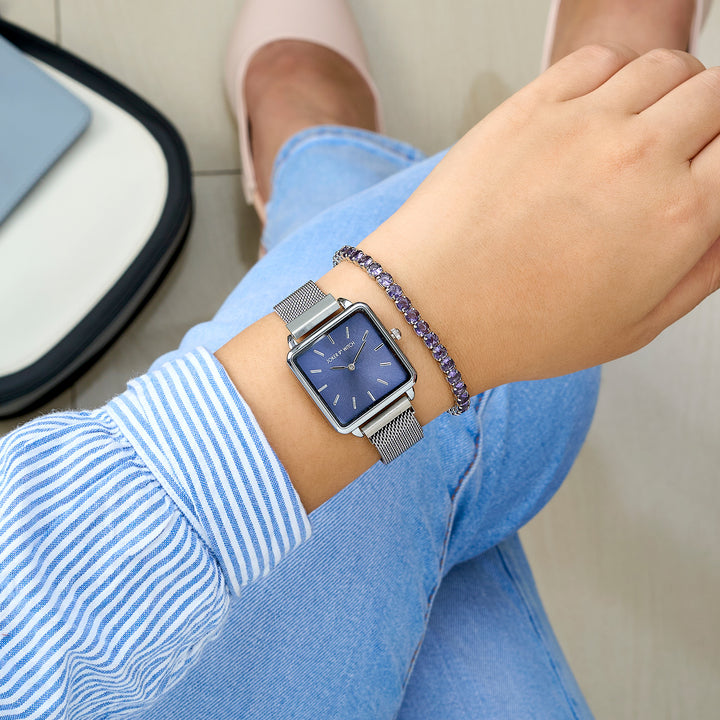 Greyscale Drip Watch Bracelet Stack