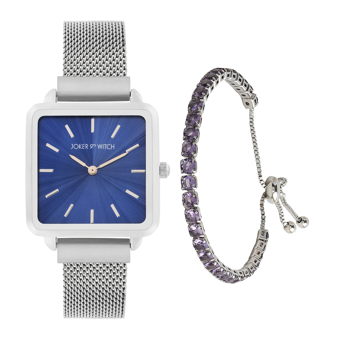 Greyscale Drip Watch Bracelet Stack