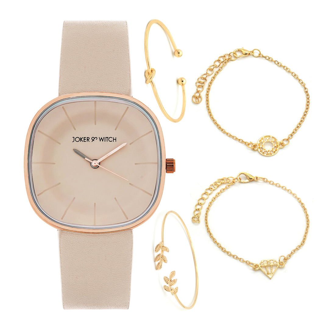 Sand Rose Watch Bracelet Stack