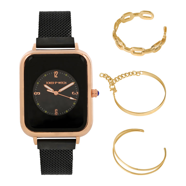 Black Orbit Watch Bracelet Stack