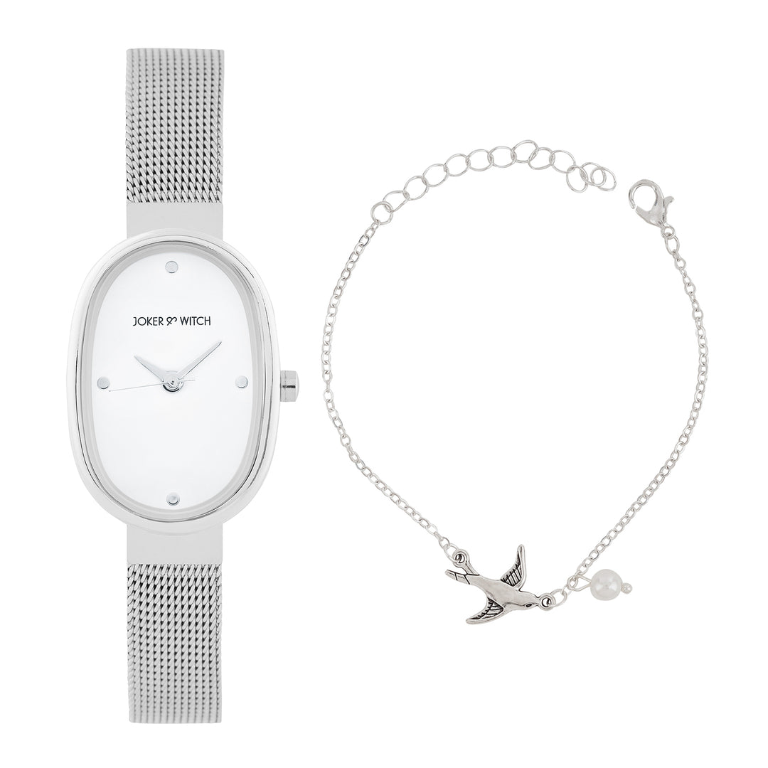 Still Silver Watch Bracelet Stack