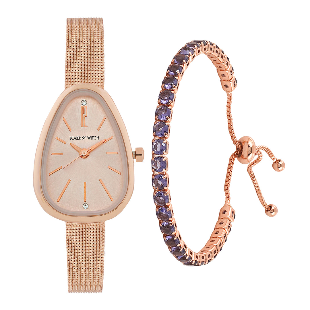 Glazé Rose Watch Bracelet Stack