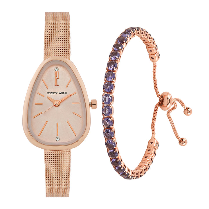 Glazé Rose Watch Bracelet Stack