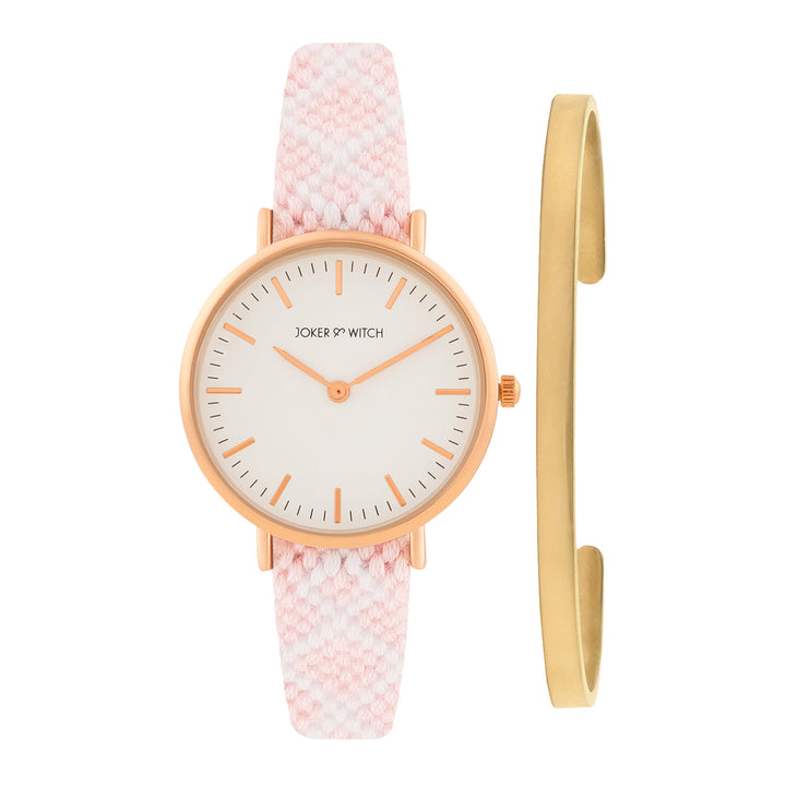 Strawberry Swirl Watch Bracelet Stack