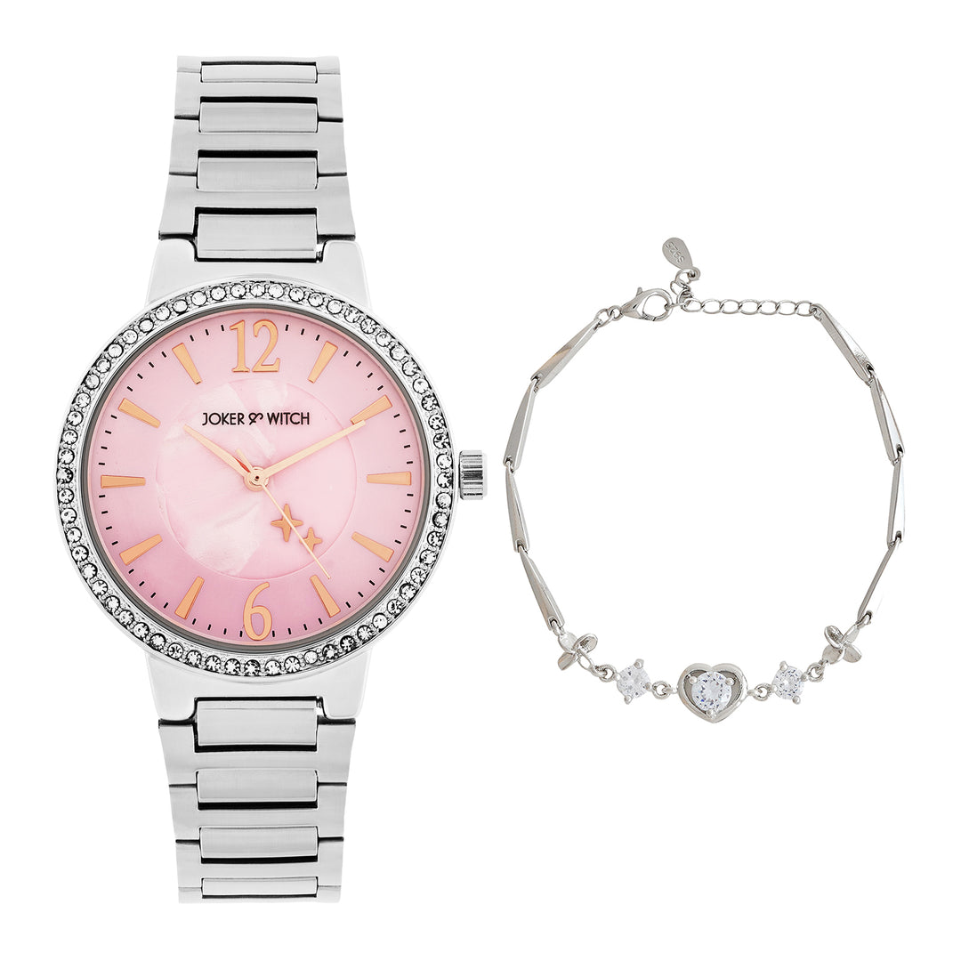Pink Ice Watch Bracelet Stack
