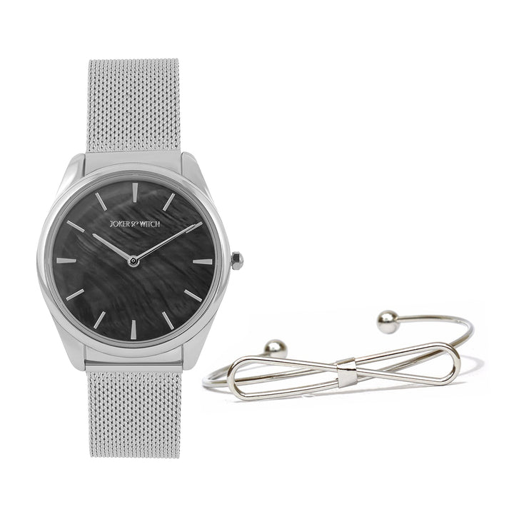 Chestnut Silver Watch Bracelet Stack