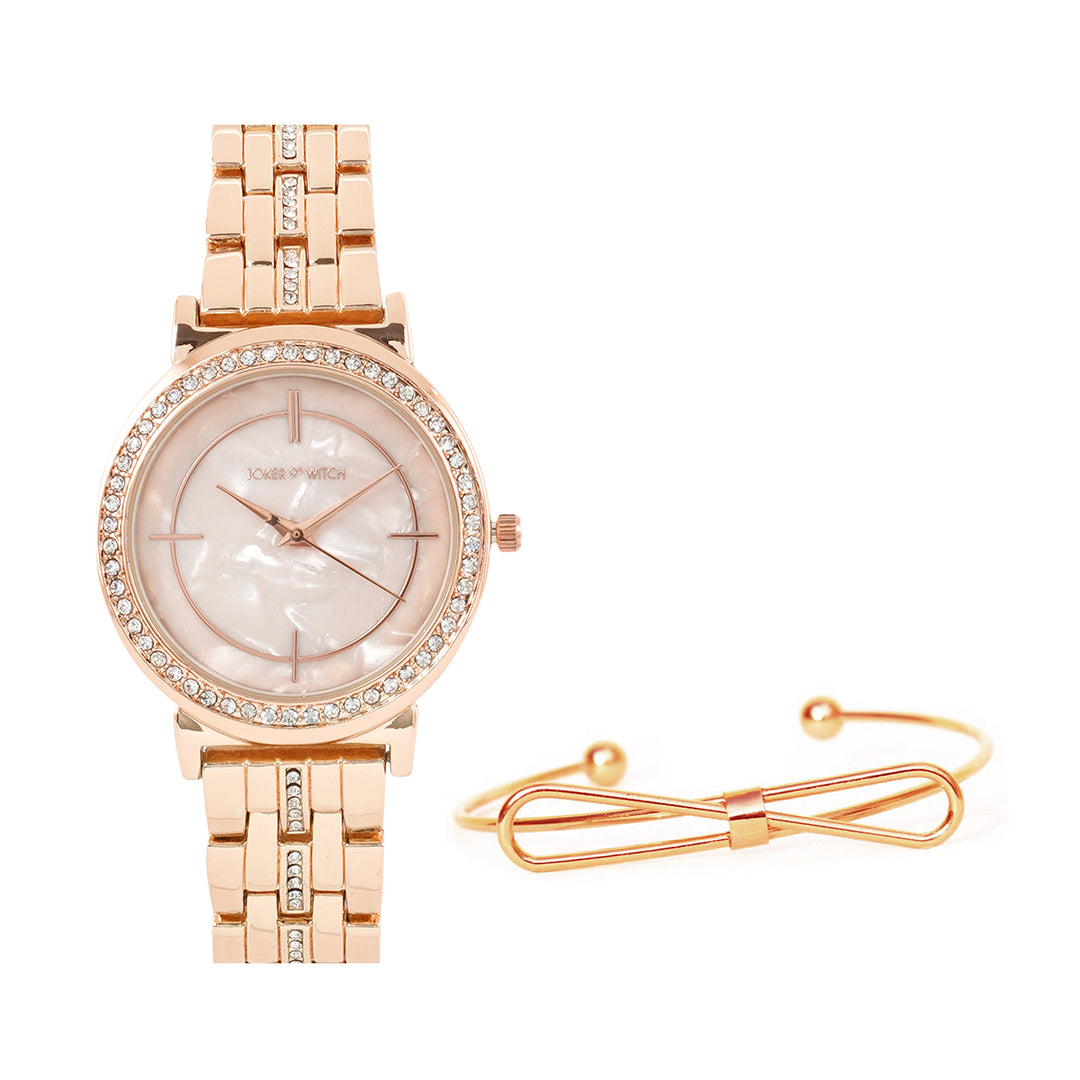 Champagne Please Rosegold Watch Bracelet Stack