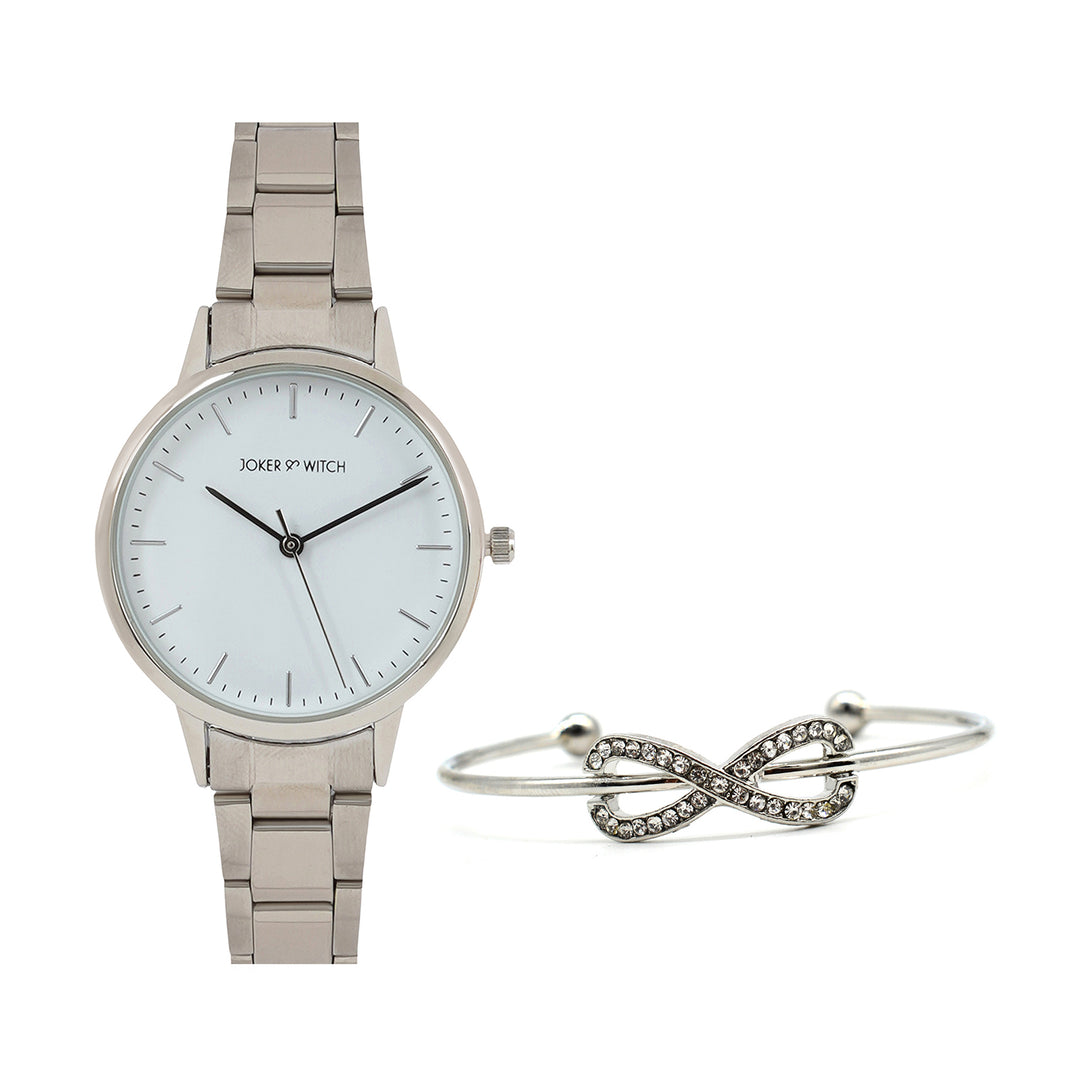 June Silver Watch Bracelet Stack