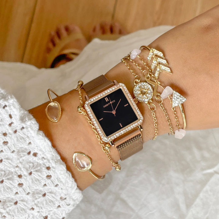 Alana Rosegold Watch Bracelet Stack