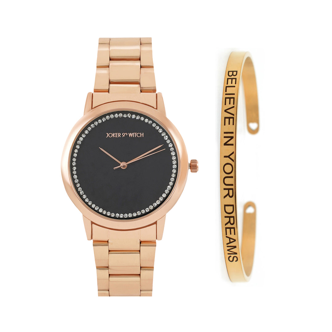 Myra Rhinestone Watch Bracelet Stack