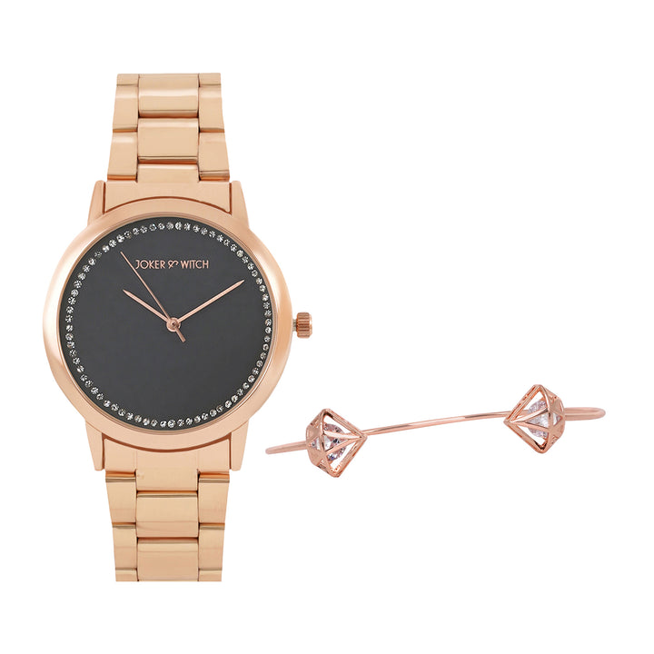 Eadie Rhinestone Watch Bracelet Stack