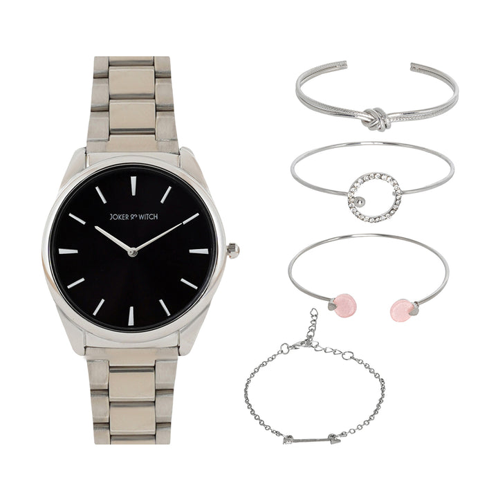 Andrina Silver Watch Bracelet Stack