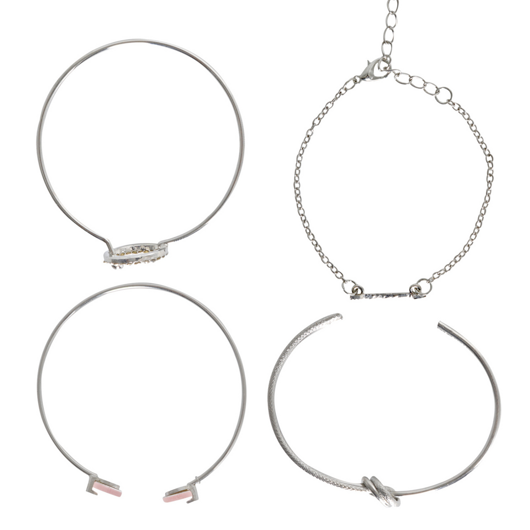 Carlita Silver Watch Bracelet Stack