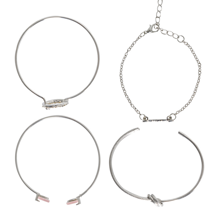 Carlita Silver Watch Bracelet Stack