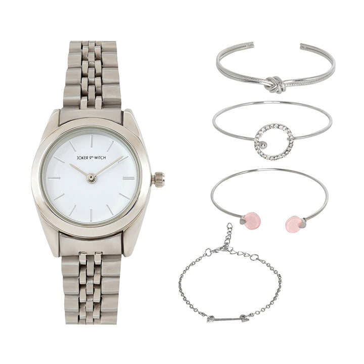 Carlita Silver Watch Bracelet Stack