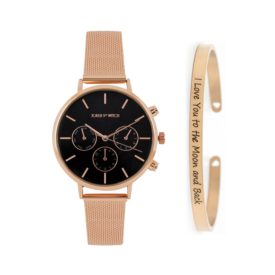 Makena Rosegold Watch Bracelet Stack