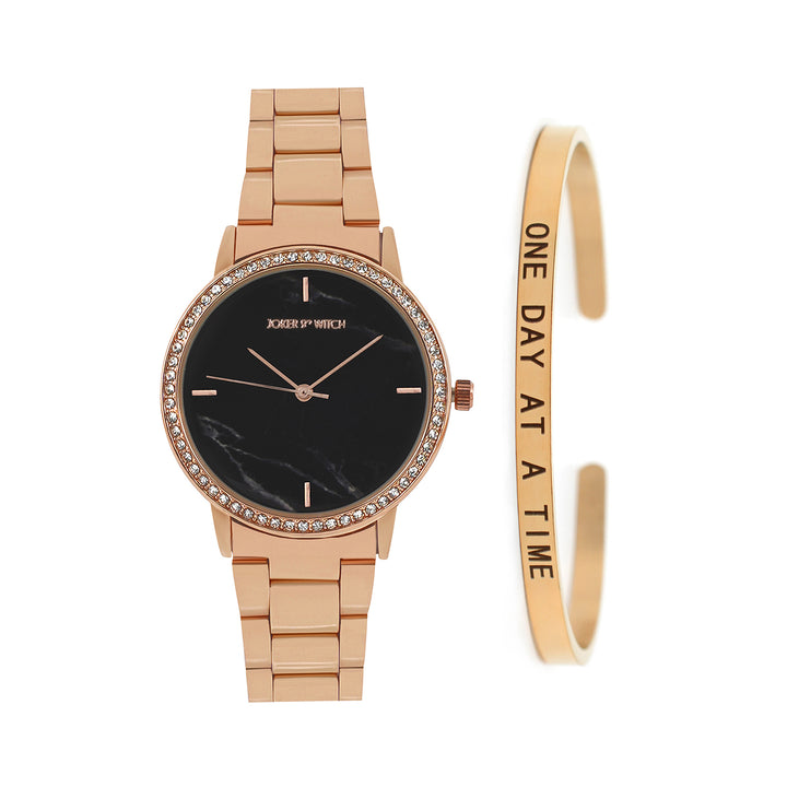 Leela Rosegold Watch Bracelet Stack