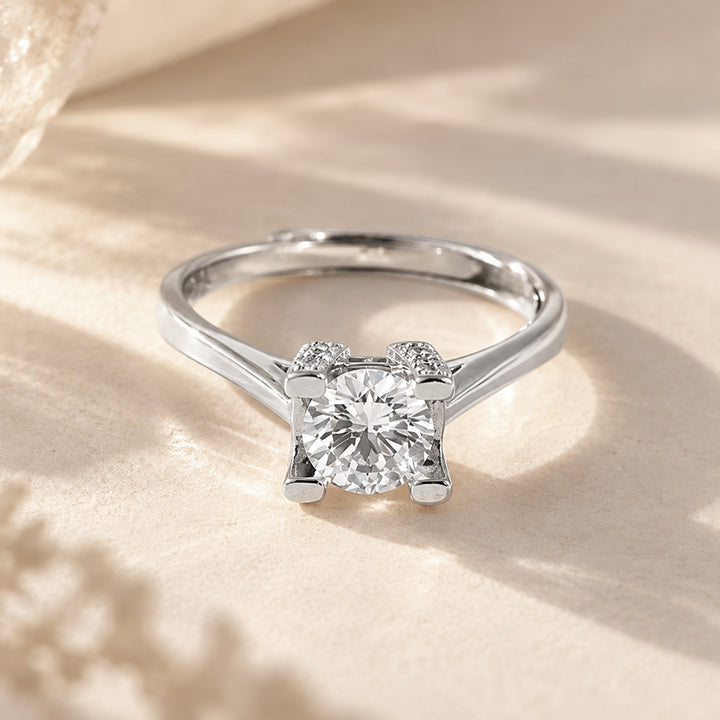 Rora Square Cut Silver Ring