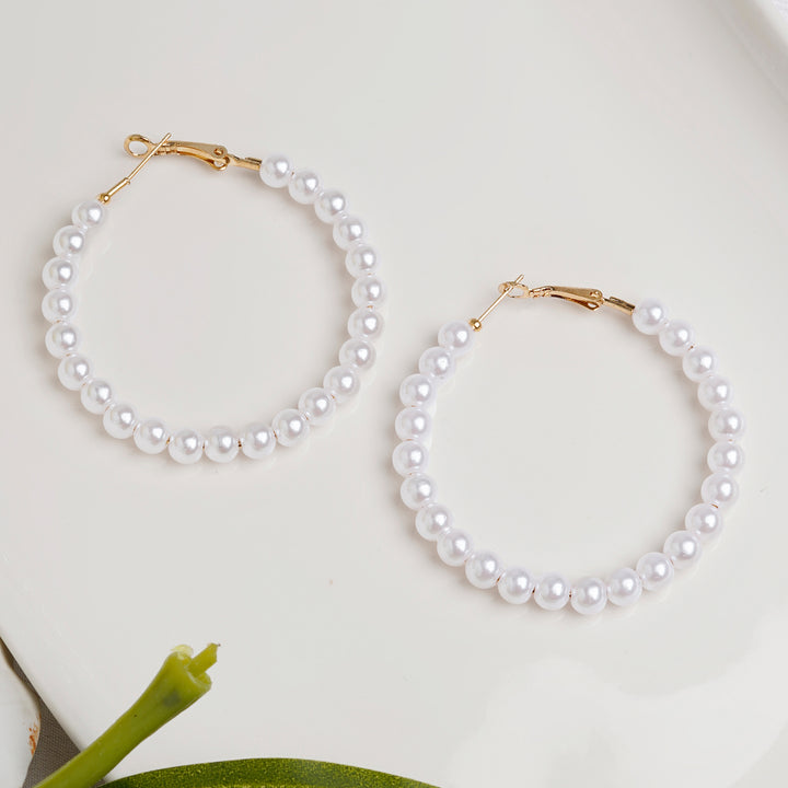 Glitz Pearl Hoop Earrings